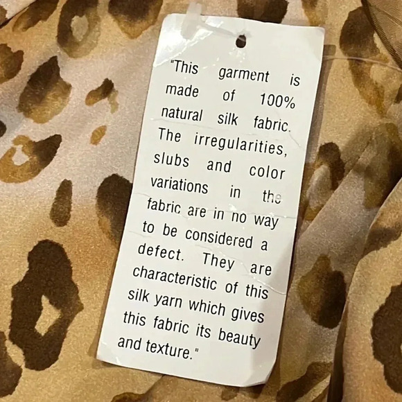 NWT 100% Silk Leopard Beige Gold Mob Wife Sleeveless Elegant Dress Womens 6 - Picture 4 of 11